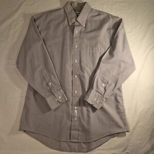 Vintage John Weitz Men's Gingham Plaid Long Sleeve Button Up Shirt Size 16 32/33